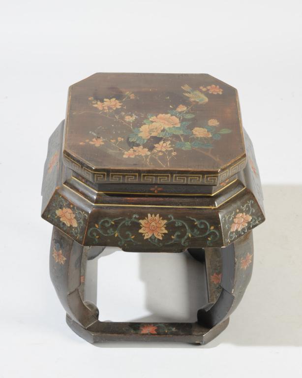 Chinese Lacquer Stool or Side Table (1 of 2)