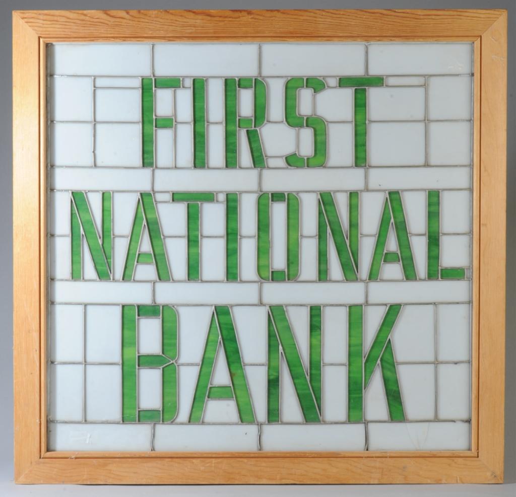 First National Bank Stained Glass Sign (1 of 3)