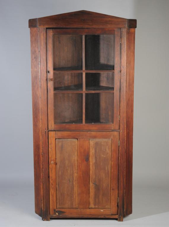 20th C. Yellow Pine Corner Cupboard (1 of 7)