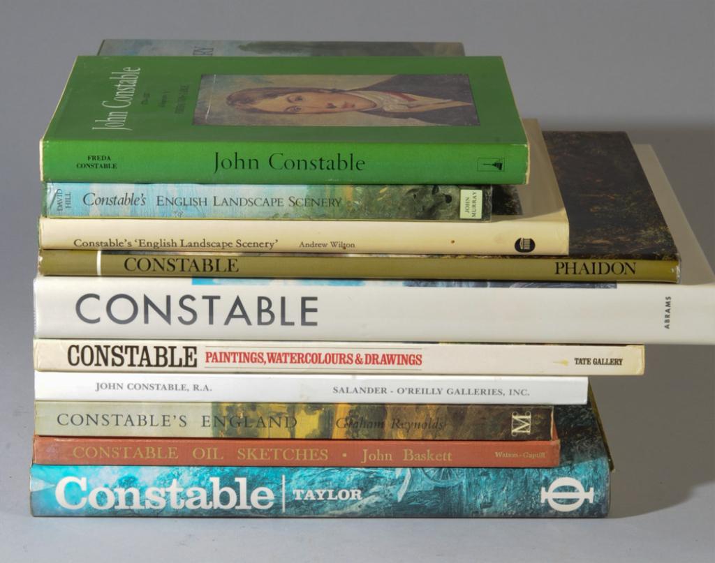 John Constable Book Grouping: To include "Constable's English Landscape Scenery" by Andrew Wilton, "John Constable: A Biography" by Freda Constable, "Constable's England" by Graham Reynolds, etc. All in as-found condition.