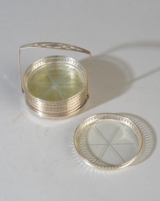 Sterling & Glass Coaster Set (1 of 2)