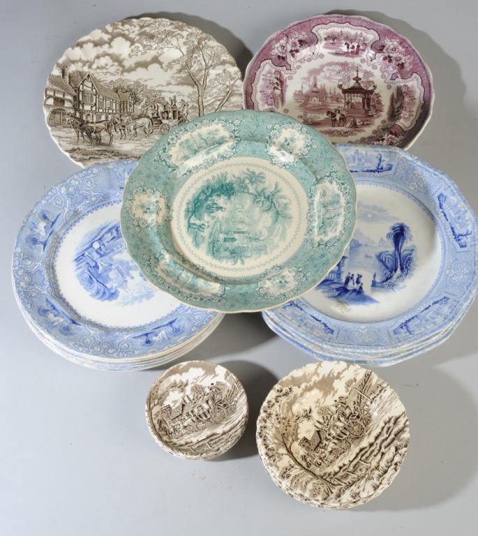 Mixed Lot Staffordshire Transferware (1 of 6)