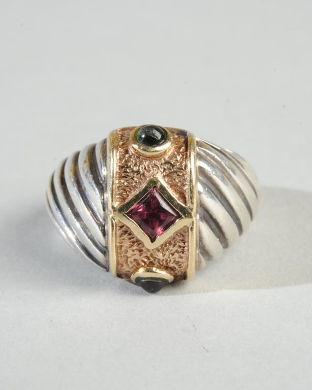 Sterling and 14K Gold Stone Ring (1 of 2)