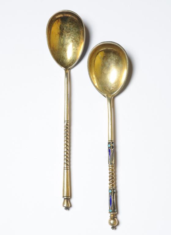 Two 19th C. Russian Silver & Enamel Tea Spoons (1 of 2)