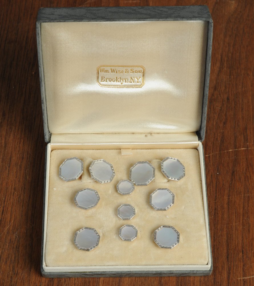 14K Gold & MOP Cufflink Studs Set (1 of 2)