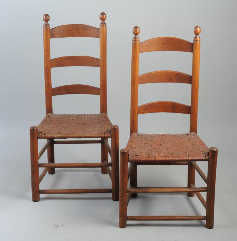 Pair 18th C. Ladder Back Chairs (1 of 7)