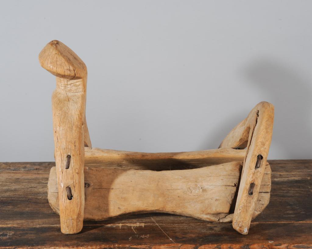 Antique Southwestern Saddle Tree: Old hand carved wooden saddle tree, acquired in New Mexico. Approx. 17" L x 14 1/2" W x 13" H.