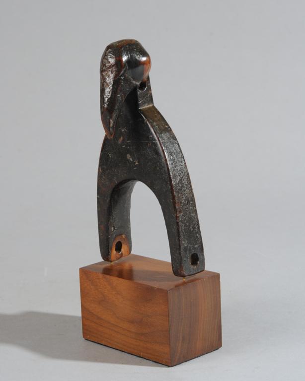 Senufo Avian Heddle Pulley: In the form of a Hornbill, primordial bird of the Senufo tribe, centrally featured in its origin myths and much admired for its fidelity to its mate and its care of its young. With characteristic head