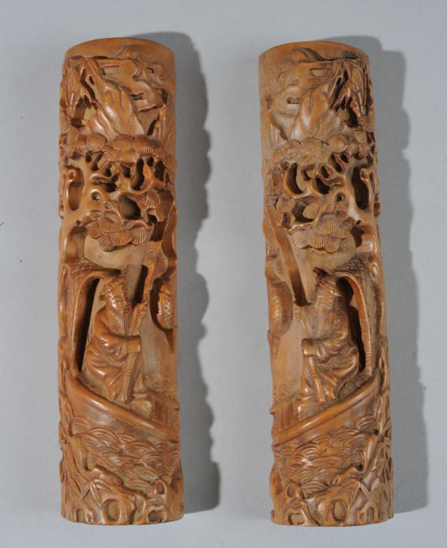 Pair Chinese Map or Scroll Weights (1 of 4)