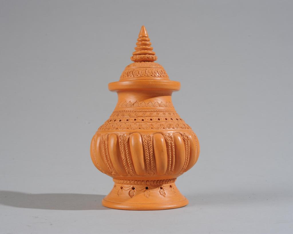 Signed Southeast Asian Ceramic Censer 1946 (1 of 4)