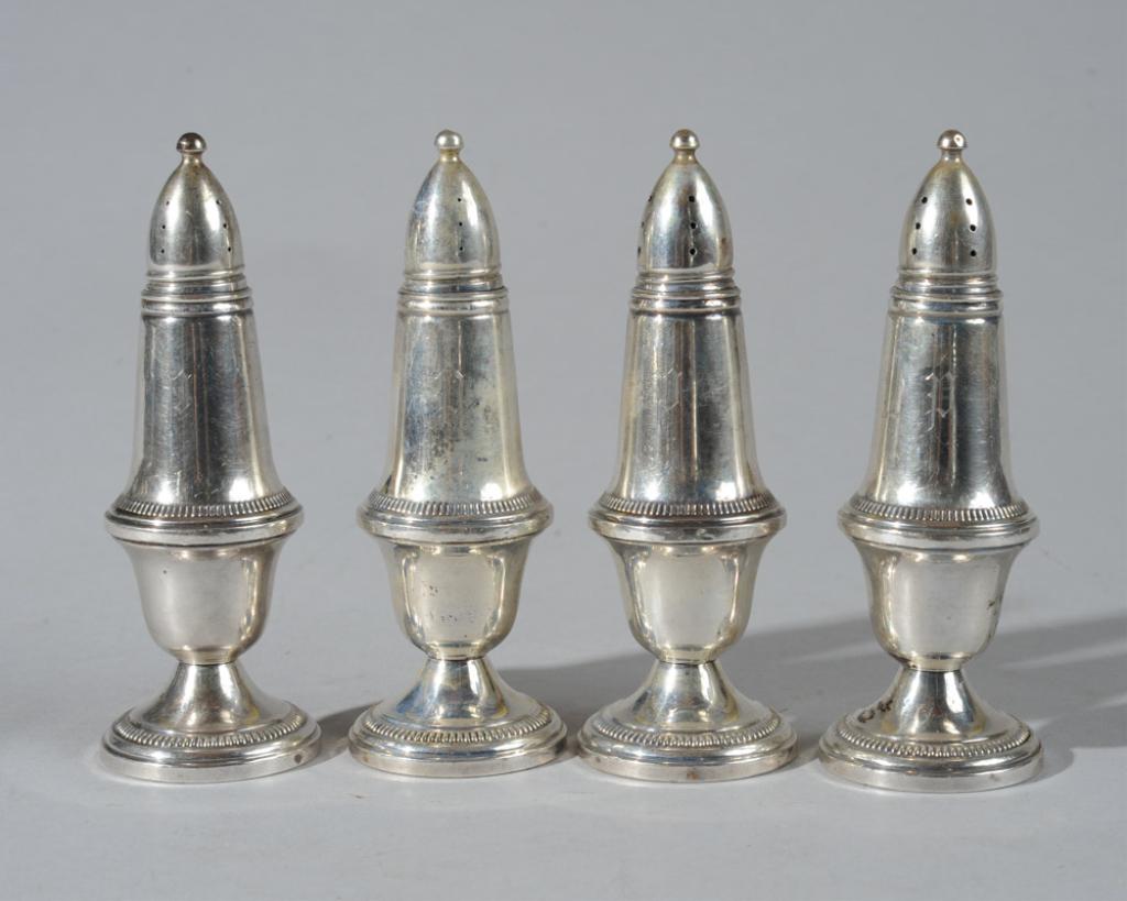 Four Crown Weighted Sterling & Glass Shakers (1 of 2)