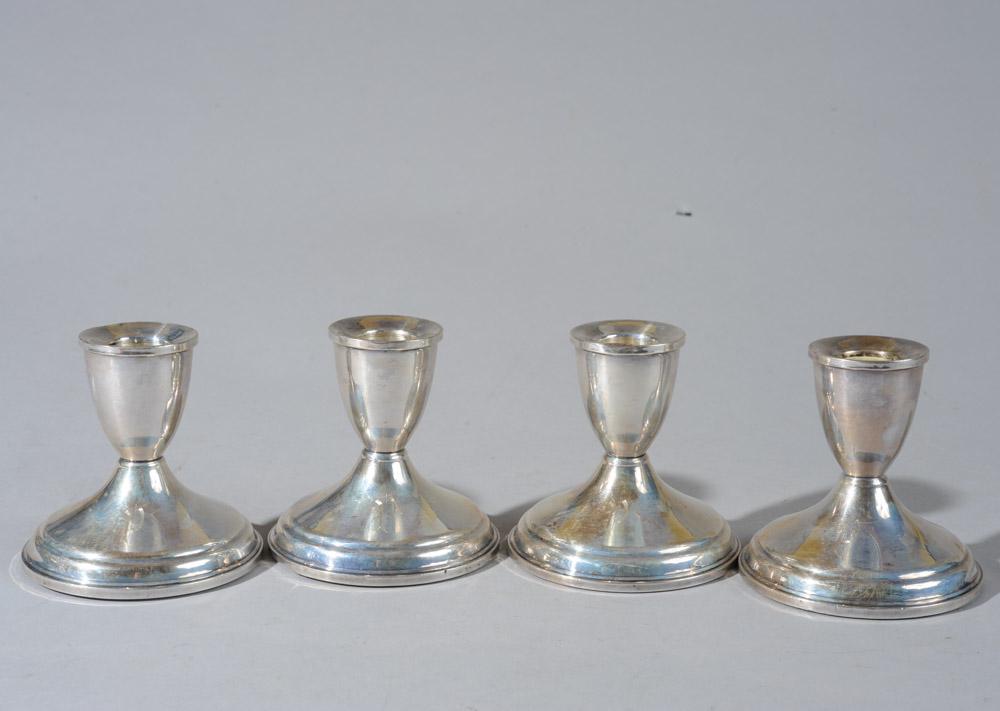 Four Weighted Sterling Candlesticks (1 of 4)