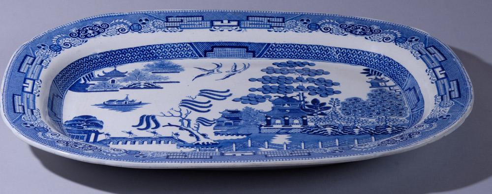 Massive 19th C. Blue Willow Platter (1 of 6)