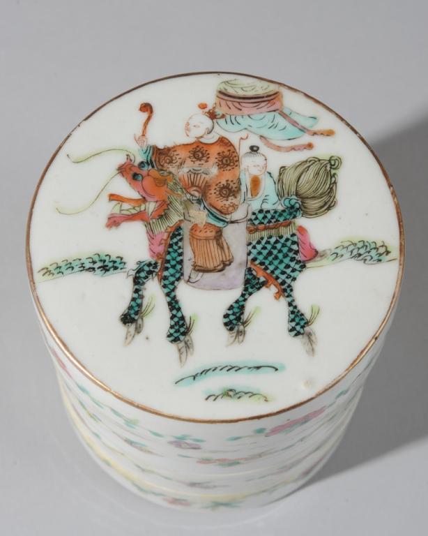 19th C. Chinese Famille Rose Stacking Boxes (1 of 5)