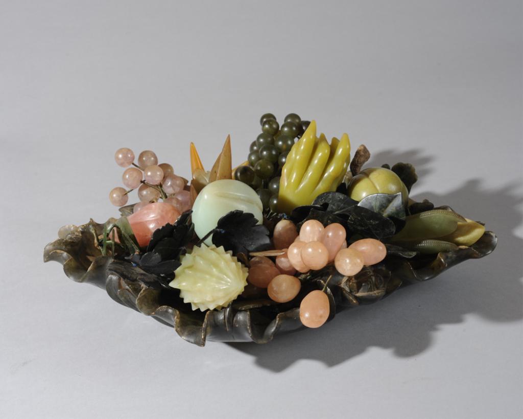 Chinese Carved Hardstone Fruit & Bowl (1 of 4)