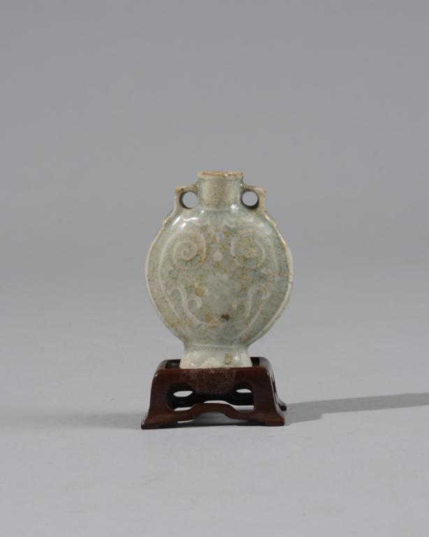 Antique Chinese Miniature Molded Celadon Vase (1 of 3)