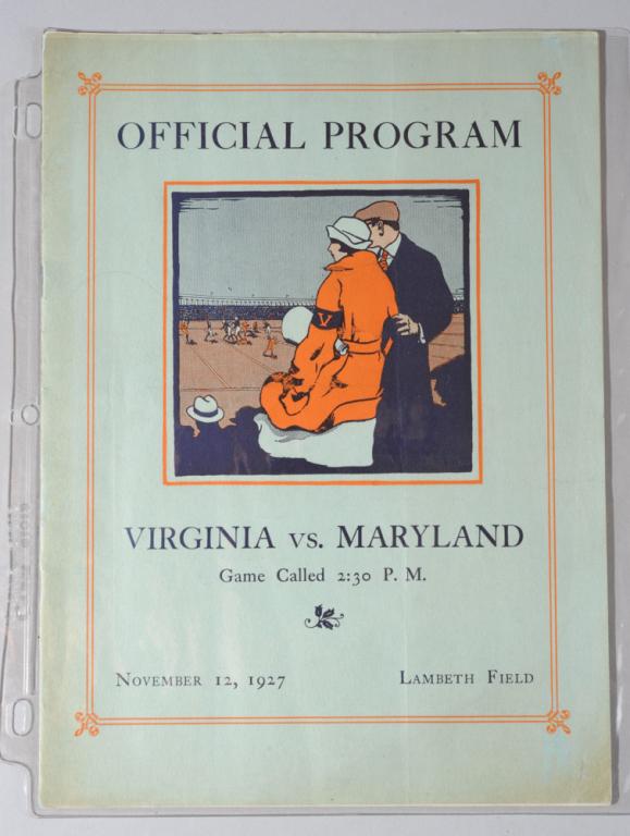 1927 UVa Vs Maryland Football Program (1 of 2)