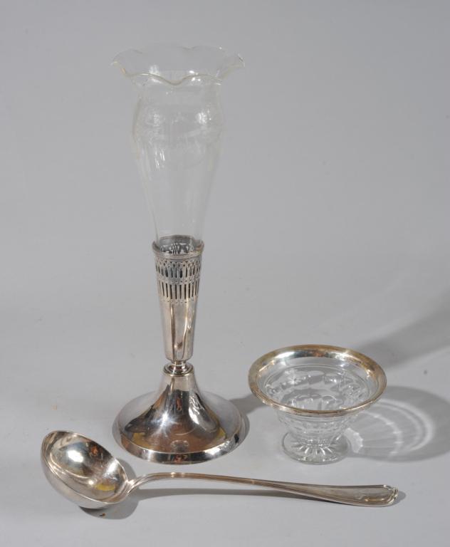 Mixed Sterling, Glass & Silverplate Grouping (1 of 8)