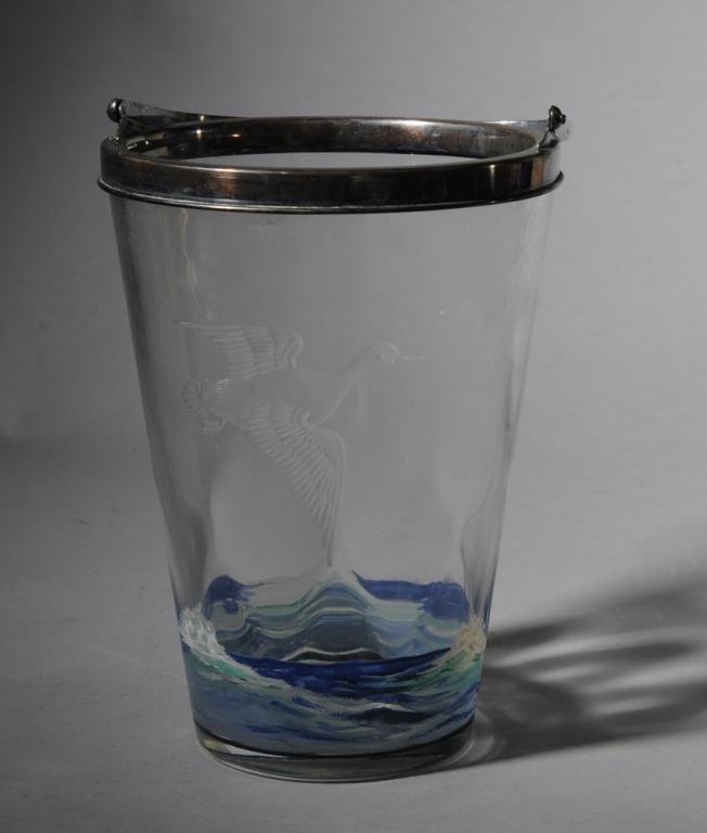 Hawkes Etched Glass Ice Bucket (1 of 4)