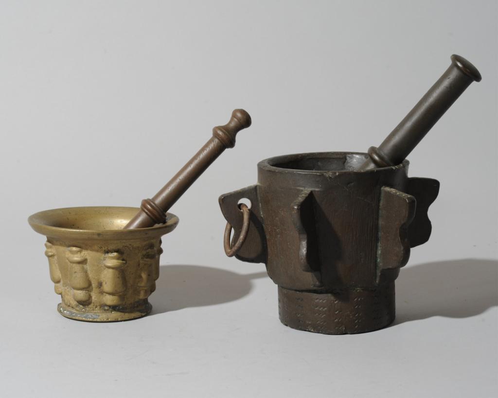 Two Early Spanish Bronze Mortar & Pestles (1 of 3)