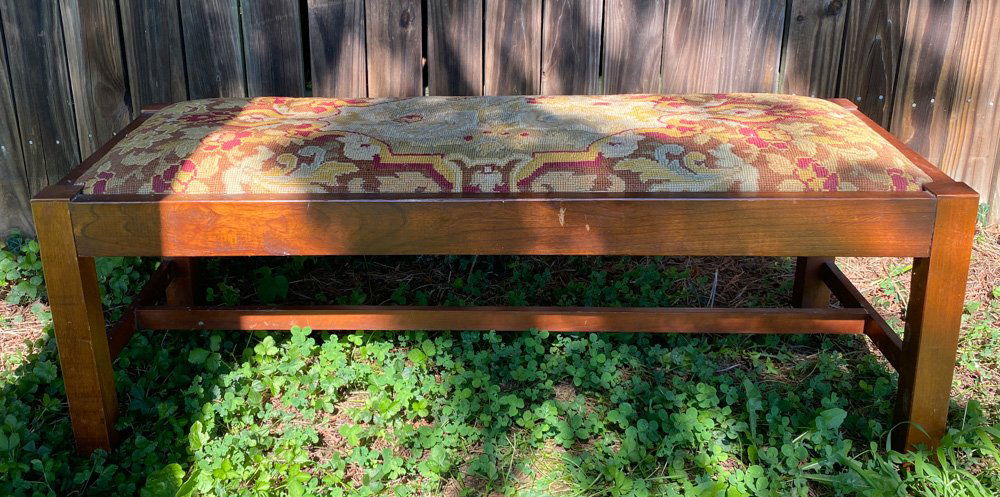 Bench with Antique Petit Point Seat (1 of 5)
