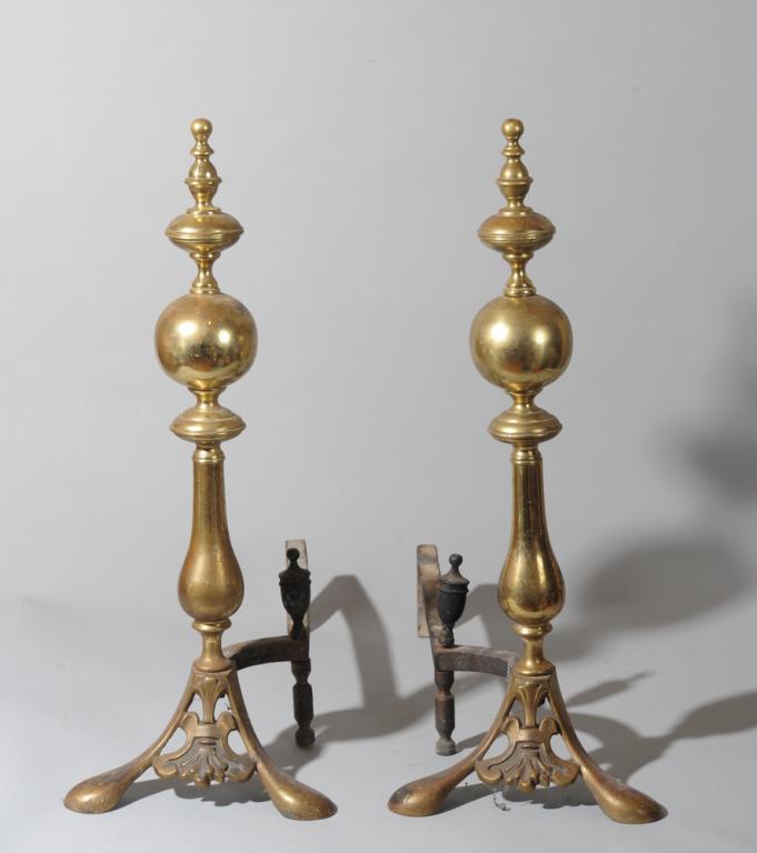 Pair Brass Andirons (1 of 3)