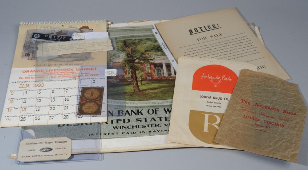 Mixed Lot Central Virginia Ephemera (1 of 5)