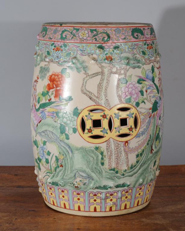 Chinese Famille Rose Garden Stool (1 of 4)