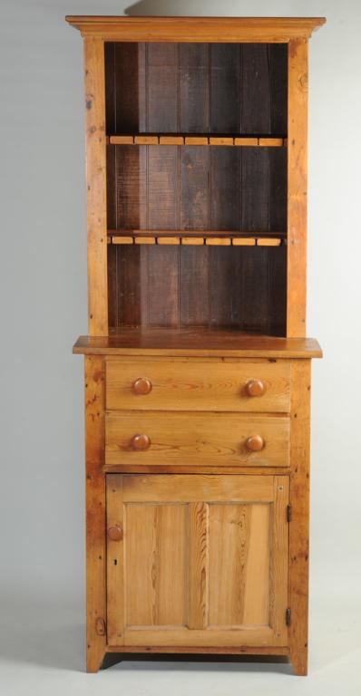 Antique European Pine Stepback Cupboard (1 of 10)