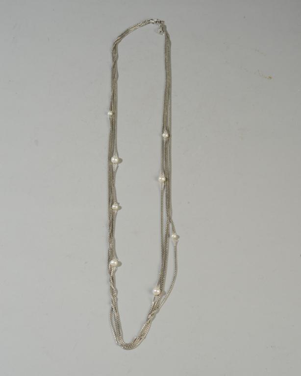 David Yurman Sterling & Pearl Necklace (1 of 4)