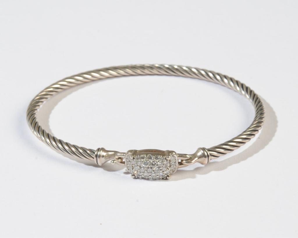 David Yurman Diamond & Sterling Bracelet (1 of 3)