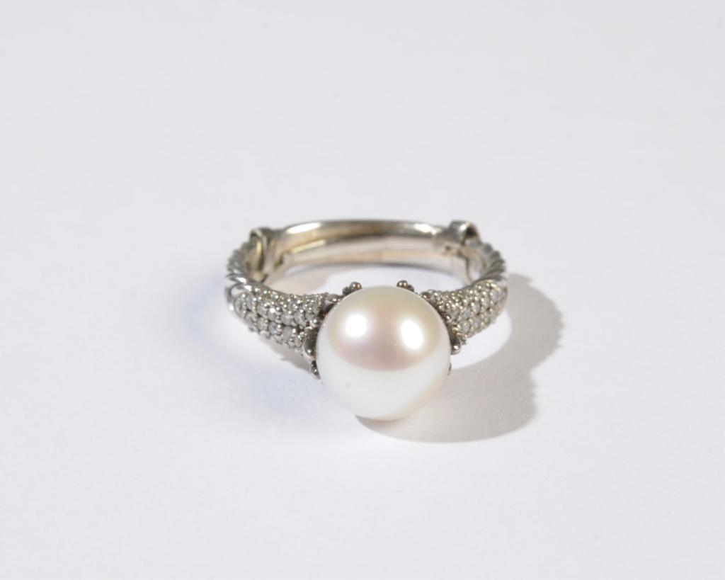 David Yurman Diamond, Pearl & Sterling Ring (1 of 2)