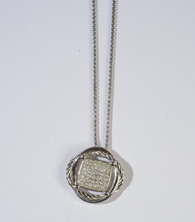 David Yurman Diamond & Sterling Silver Necklace (1 of 3)