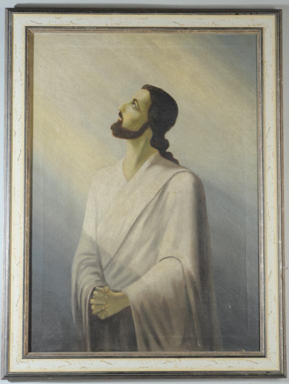 1924 Danish Oil on Canvas of Christ (1 of 3)