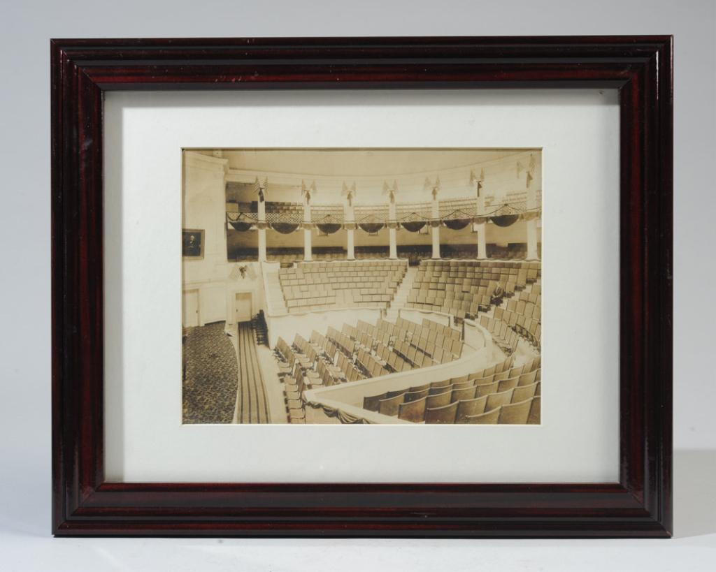 Holsinger Photo, Old Cabell Hall, U of Virginia: 1914 photograph of interior of Old Cabell Hall at the University of Virginia in Charlottesville. Blind stamp lower left corner: "Holsinger's Studio Charlottesville, VA" Note to verso states: "Original