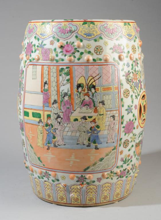 Chinese Famille Rose Garden Stool (1 of 4)