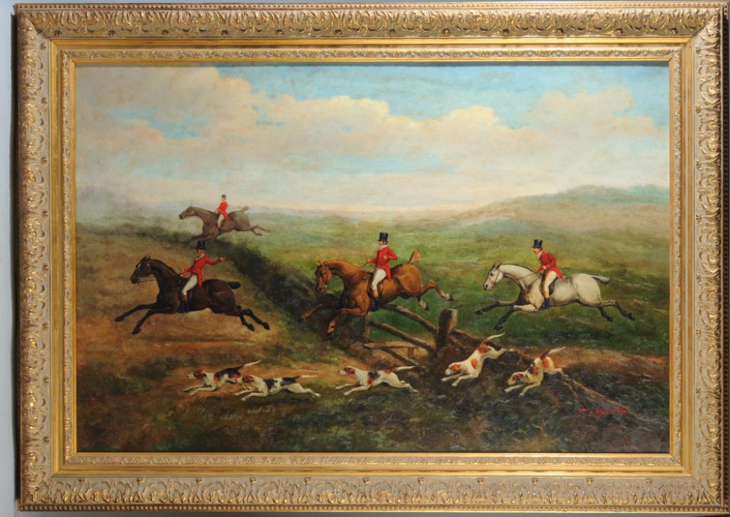 Large Sporting / Hunt Painting Oil on Canvas (1 of 5)