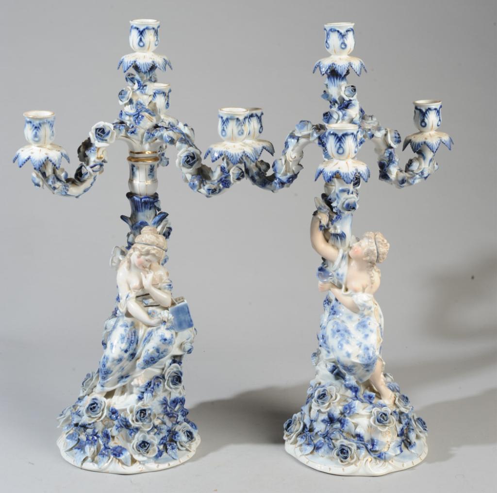 Pair German Porcelain Figural Candelabra (1 of 13)