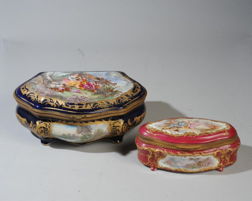 Sevres Style Porcelain Box Signed G.Poitevin + (1 of 10)