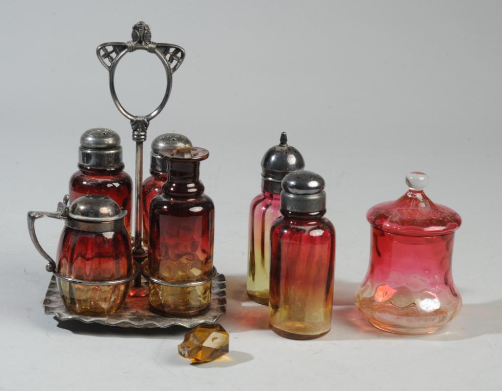 Pairpoint Amberina Glass Condiment Set + (1 of 14)