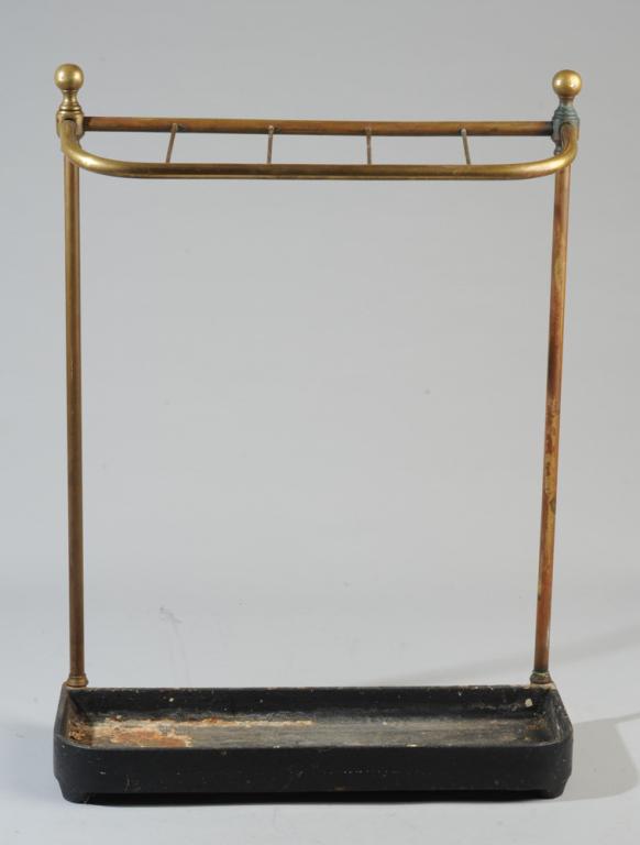 Brass & Cast Iron Umbrella Stand: No maker's marks.H: approx. 22 3/4".W: approx. 17".D: approx. 6 1/4".