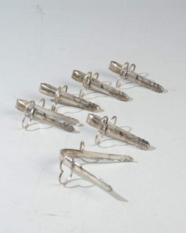 Six Rand & Crane Sterling Silver Asparagus Tongs (1 of 2)