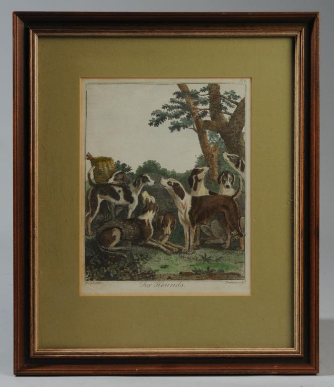 18th Engraving Fox Hounds, Daniel Dodd (1 of 2)