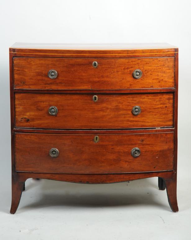 19th C. Bowfront Chest of Drawers (1 of 5)