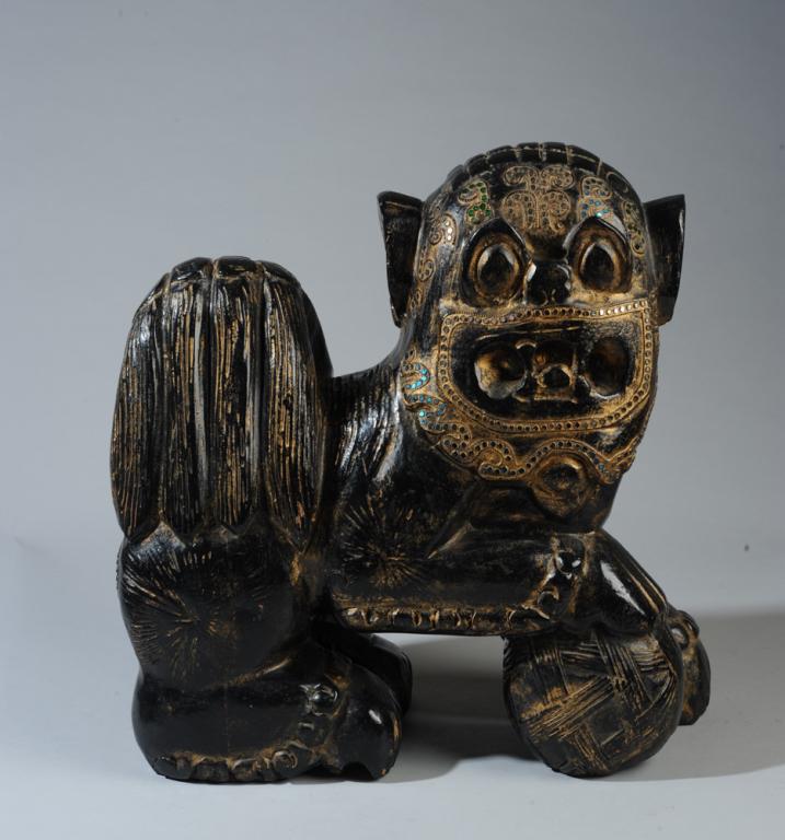 Large Carved Wood Foo Dog (1 of 5)