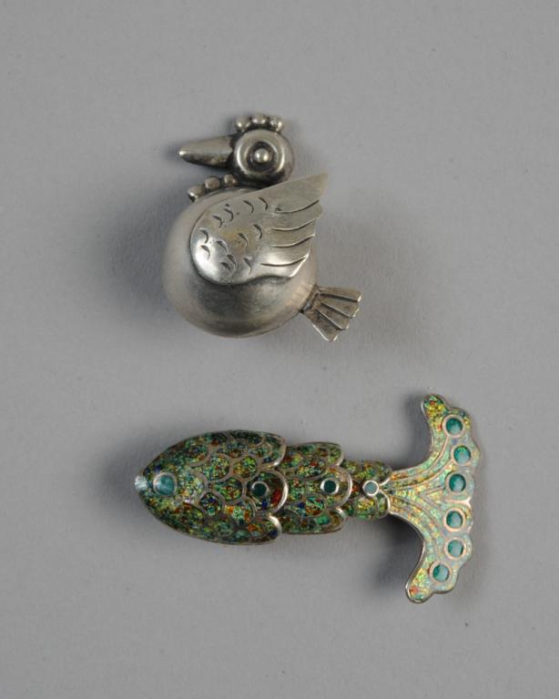 Two Pcs Vintage Mexican Sterling, Margot de Taxco (1 of 5)