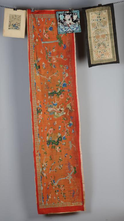 Four Antique Chinese Silk Embroidery Textiles (1 of 11)