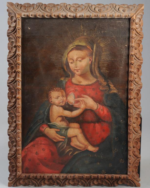 Oil on Canvas Madonna and Child (1 of 6)