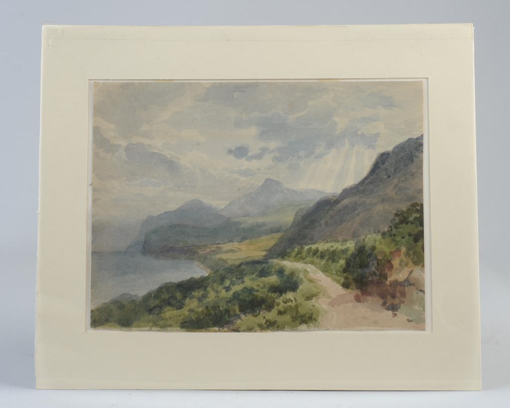 Unsigned Watercolor Landscape, 19th C English ? (1 of 2)