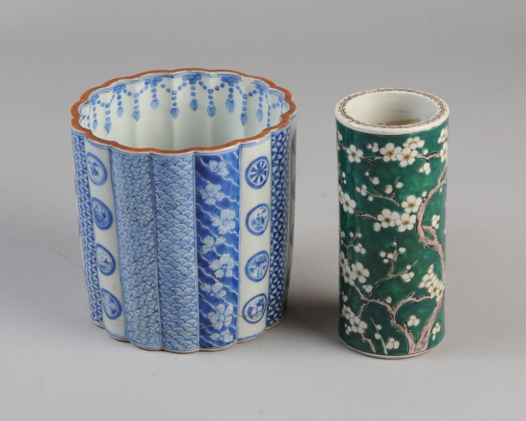 Two Japanese Brush Pots, (One Damaged.) (1 of 10)